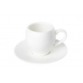 Portselanist Espressotass alustassiga, h7cm, D12.8cm, 150ml