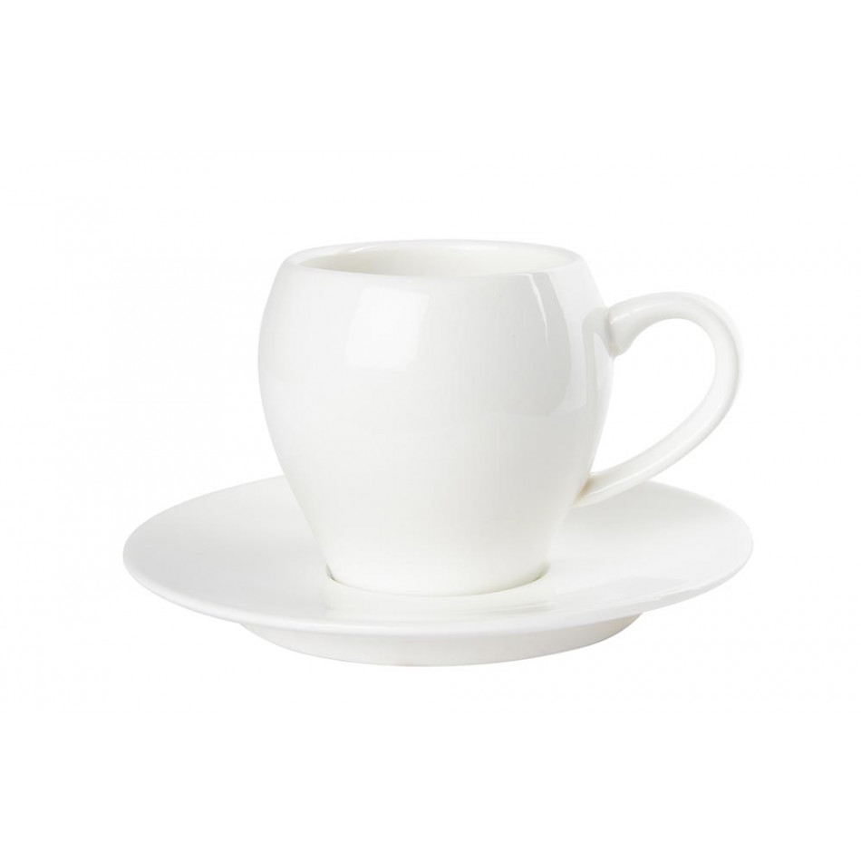 Portselanist Espressotass alustassiga, h7cm, D12.8cm, 150ml