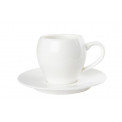 Portselanist Espressotass alustassiga, h7cm, D12.8cm, 150ml