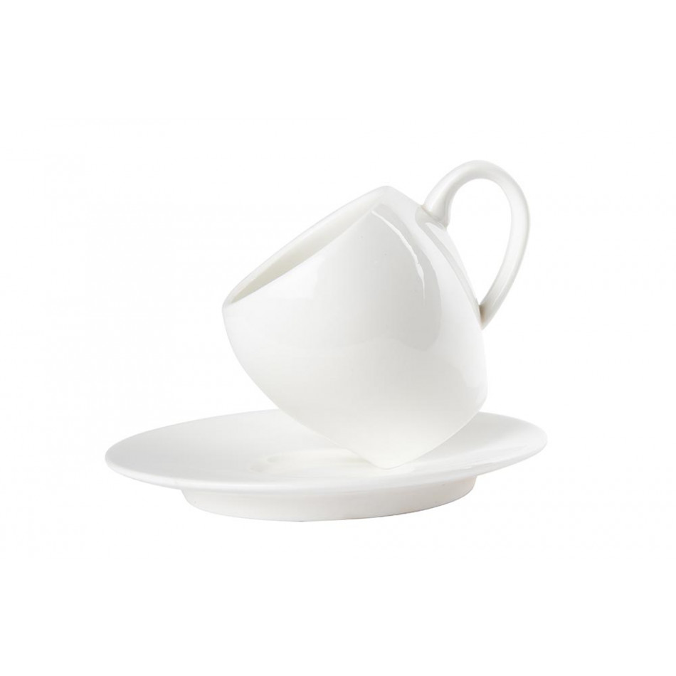 Portselanist Espressotass alustassiga, h7cm, D12.8cm, 150ml