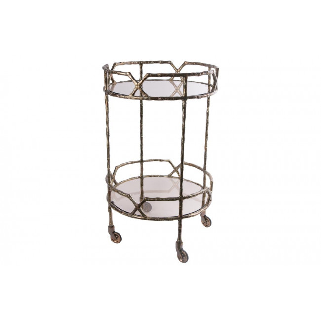 Круглый Барный столик на колесах, цвет латуни, 48x78cm