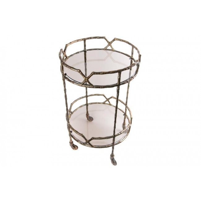 Круглый Барный столик на колесах, цвет латуни, 48x78cm