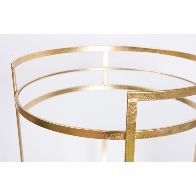 Металлический столик Barge L, зеркальная поверхность, золотистый, D44x71cm