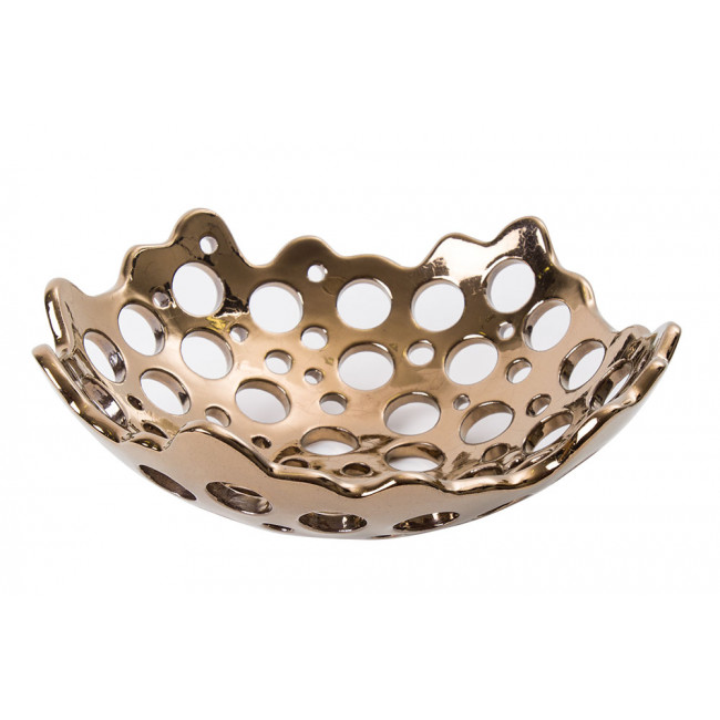 Decorative bowl Golden ring L, D25x9cm