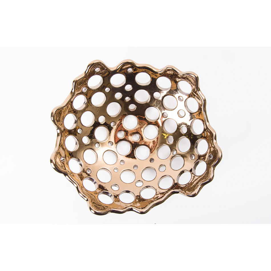 Decorative bowl Golden ring L, D25x9cm