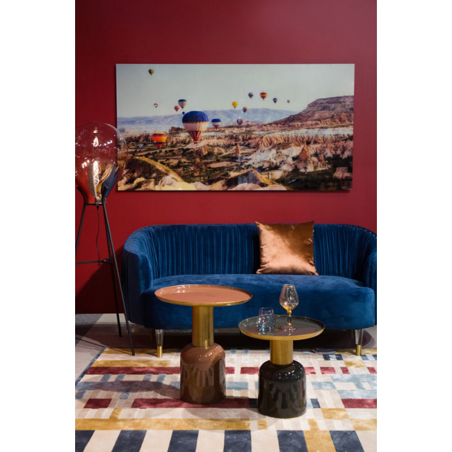 Стол Limmen, матовая латунь, коричневый, с эмалью, D49xH53см