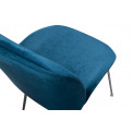 Söögitool Troja, sinist värvi, samet, 58x46x88cm, istumisosa kõrgus 47cm