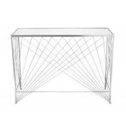 Console Bamberg M, mirror top, silver colour, 90x25x70cm