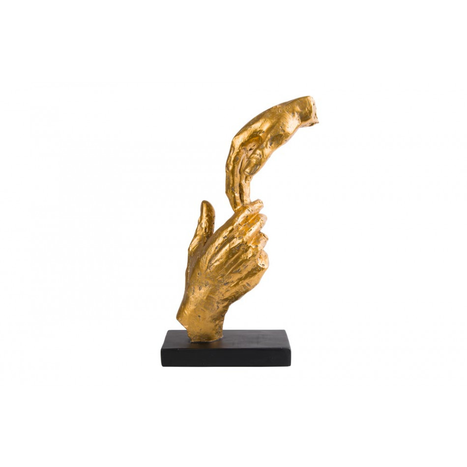 Dekoratiivne kuju Two hands, kuldne/ must, 29x13.5x8cm