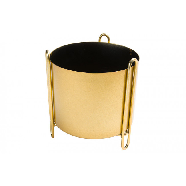 Flower pot, metal, gold colour, D18x20cm