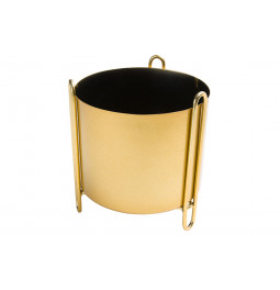 Flower pot, metal, gold colour, D18x20cm