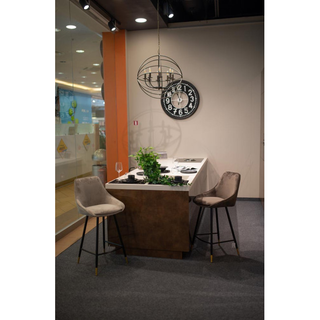 Барный стул Solero, светло-серый, H-98x54x54см, сиденье H-68см