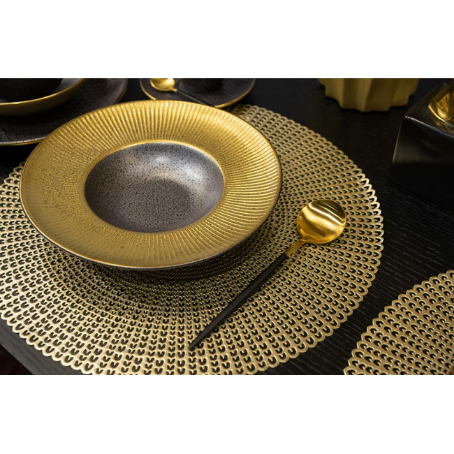 Глубокая тарелка Monette, черный / золотистый, 26x26x4.2см