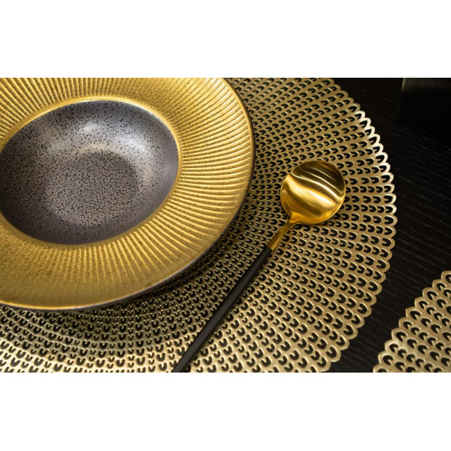 Глубокая тарелка Monette, черный / золотистый, 26x26x4.2см