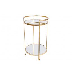 Metal table Barge M, mirror top, golden,  D39x64.5cm
