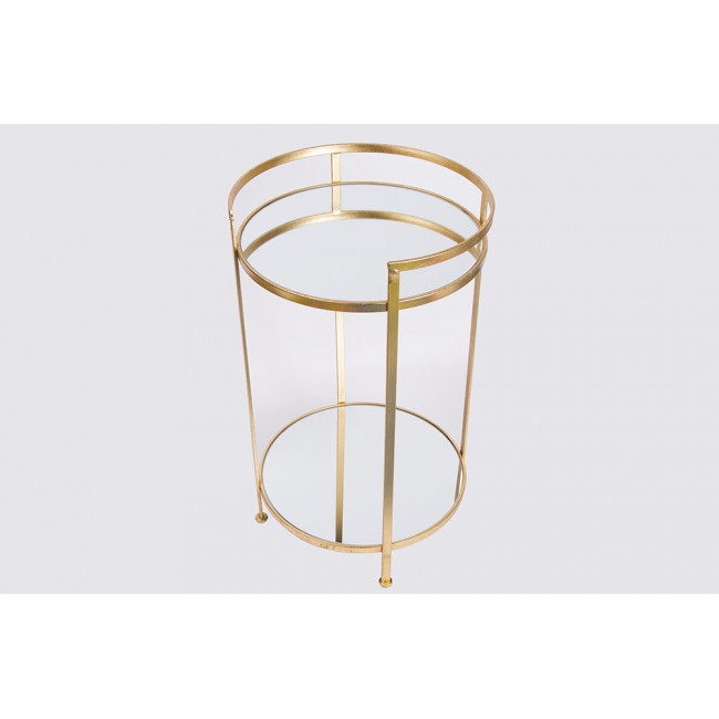 Metal table Barge M, mirror top, golden,  D39x64.5cm