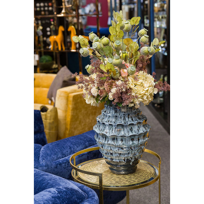 Metal table Barge M, mirror top, golden,  D39x64.5cm