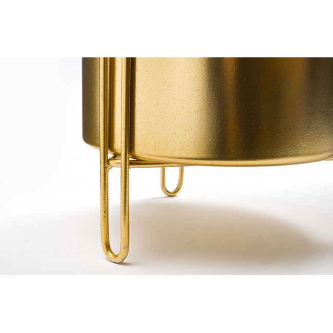 Flower pot, metal, gold colour, D21x25cm
