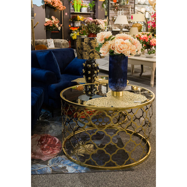 Металлический столик Berini M, зеркальная поверхность, золотистый, D60x45cm