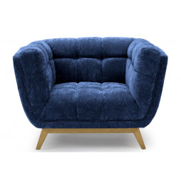 Кресло  Haris, синий, бархат, 110x89x74cm, высота сиденья 43cm