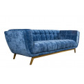 Sohva Haris, 3-istekoht, sinine, samet, 218x89x74cm, istumisosa kõrgus 43cm