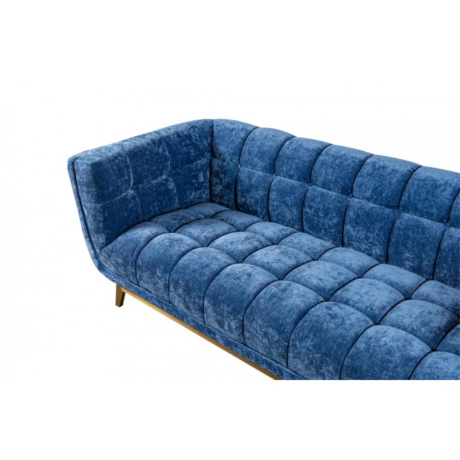 Sohva Haris, 3-istekoht, sinine, samet, 218x89x74cm, istumisosa kõrgus 43cm