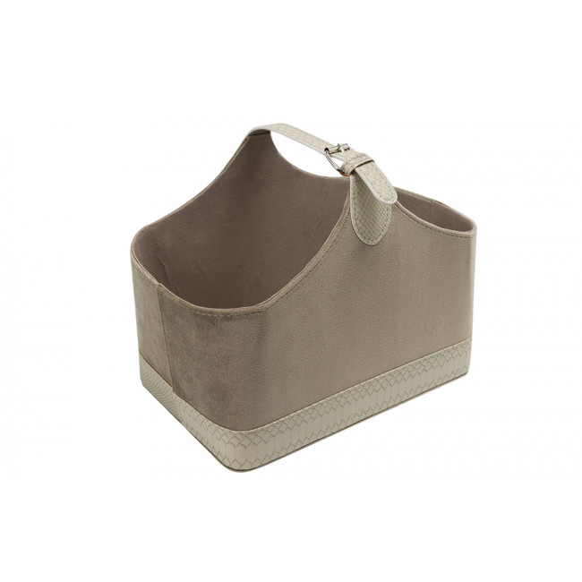 Magazine bag Trianda S, taupe velvet, 31x20x26cm