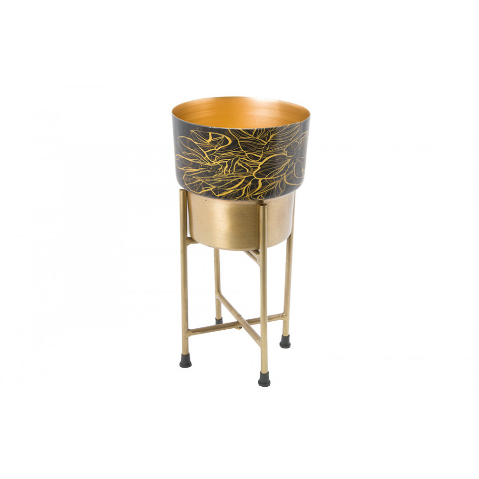 Pot on stand Limmen, brass antique, printing/ clear enamel14