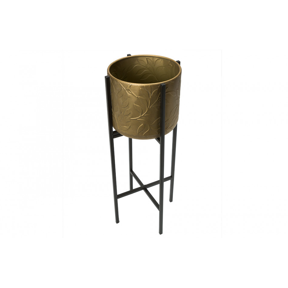 Planter Leaf S, metāls, zelta, D20.5, H45cm
