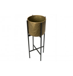 Planter Leaf S, metāls, zelta, D20.5, H45cm