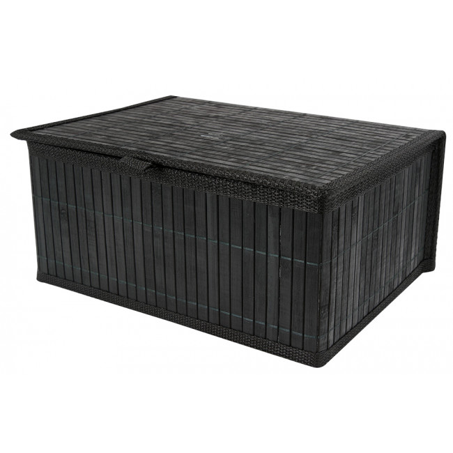 Basket bamboo M, black, H13.5x29x22.5cm