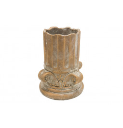 Planter Column, concrete, golden, D19.5x H23cm