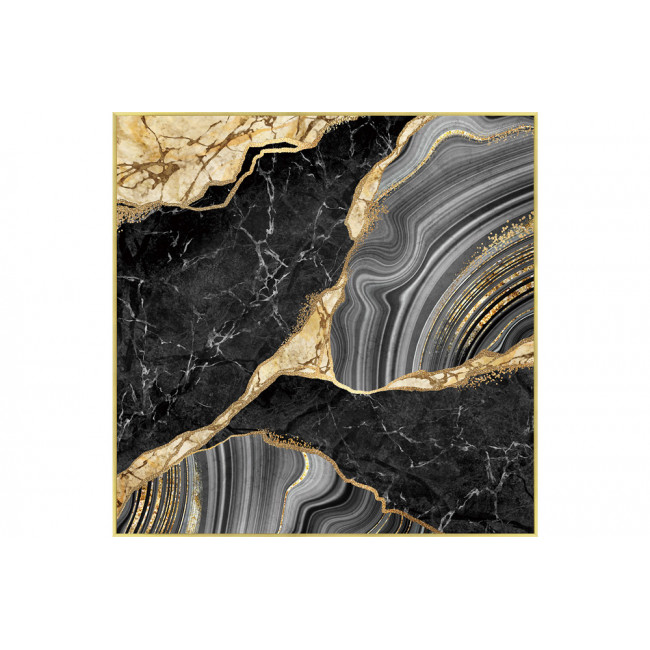 Wall Glass Art Obsidian dream, 100x100x3.5cm
