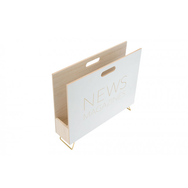 Magazine rack News, white, H32.5x9x38cm