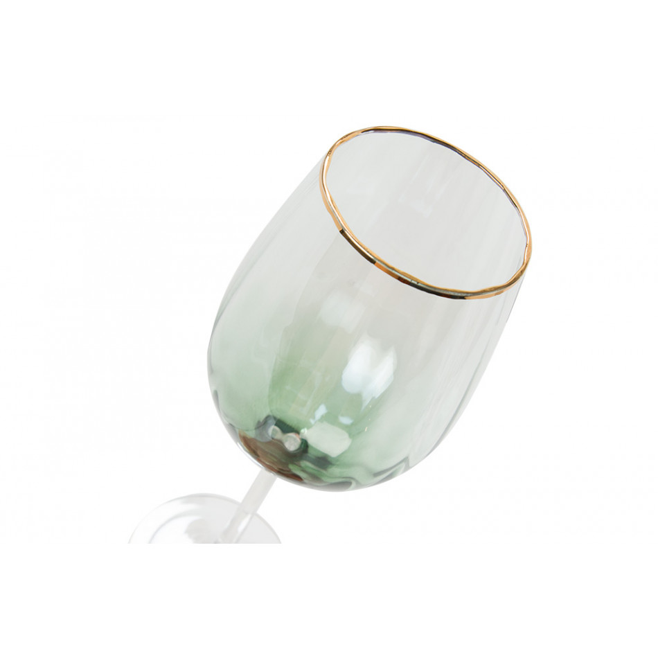 Red wine glass Saluzo green, H24.5cm D6cm