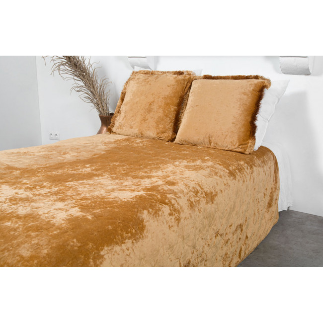 Bed cover Shelly 20, gold velvet, 220x240cm
