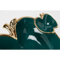 Decorative bowl Two apples, green/gold, 27x23.5x8cm