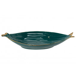 Decorative bowl Walle, green/gold, 40x17.5x7.5cm