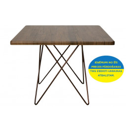 Coffee table Elstar, copper legs, 60x60cm H46cm