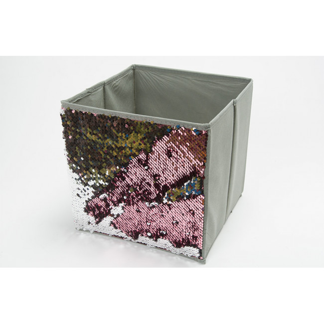 Storage box with sequin, 24x28x24cm