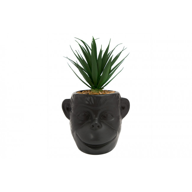 Planter Monkey, ceramic, black, H20cm