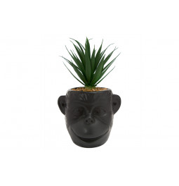 Planter Monkey, ceramic, black, H20cm