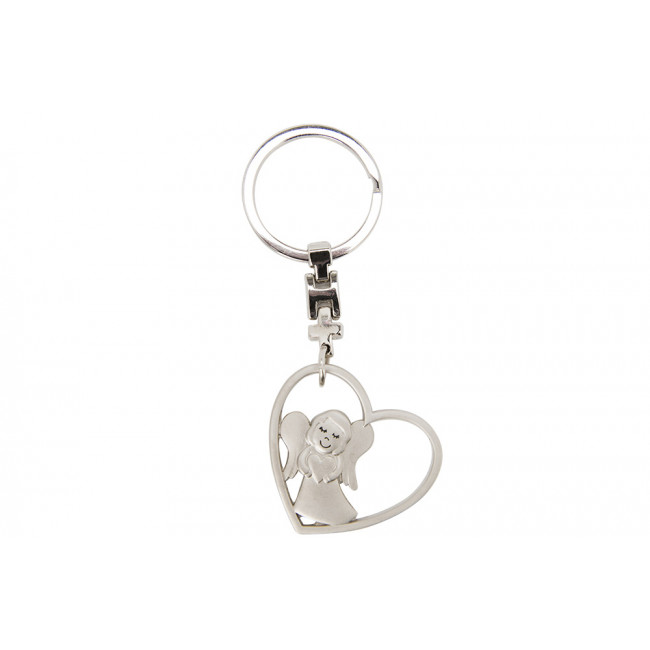 Keychain Heart Angel, metal, 9cm