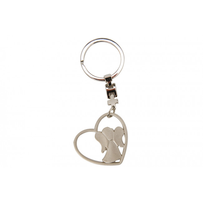 Keychain Heart Angel, metal, 9cm