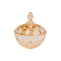 Jar with lid, amber glass, D16.5x19.5cm