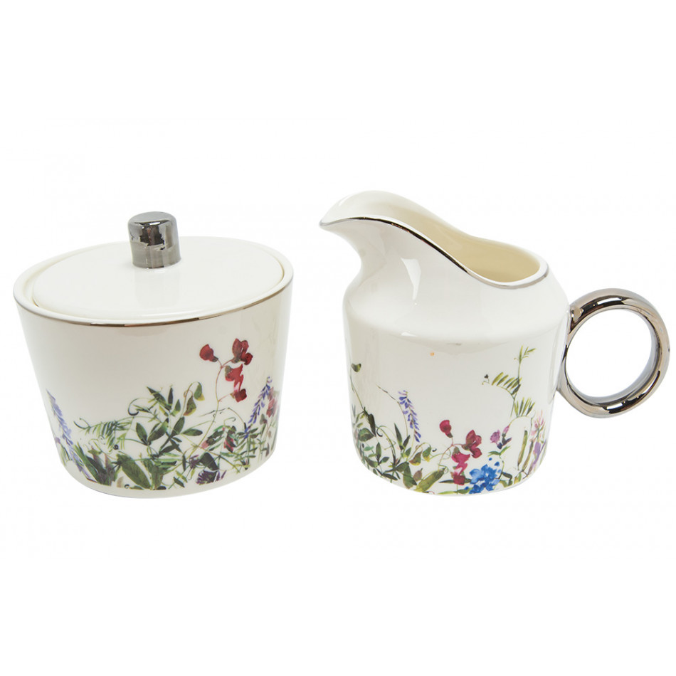 Sugar and milk jars  Elfique, porcelain,9.5x10cm,13.5x10