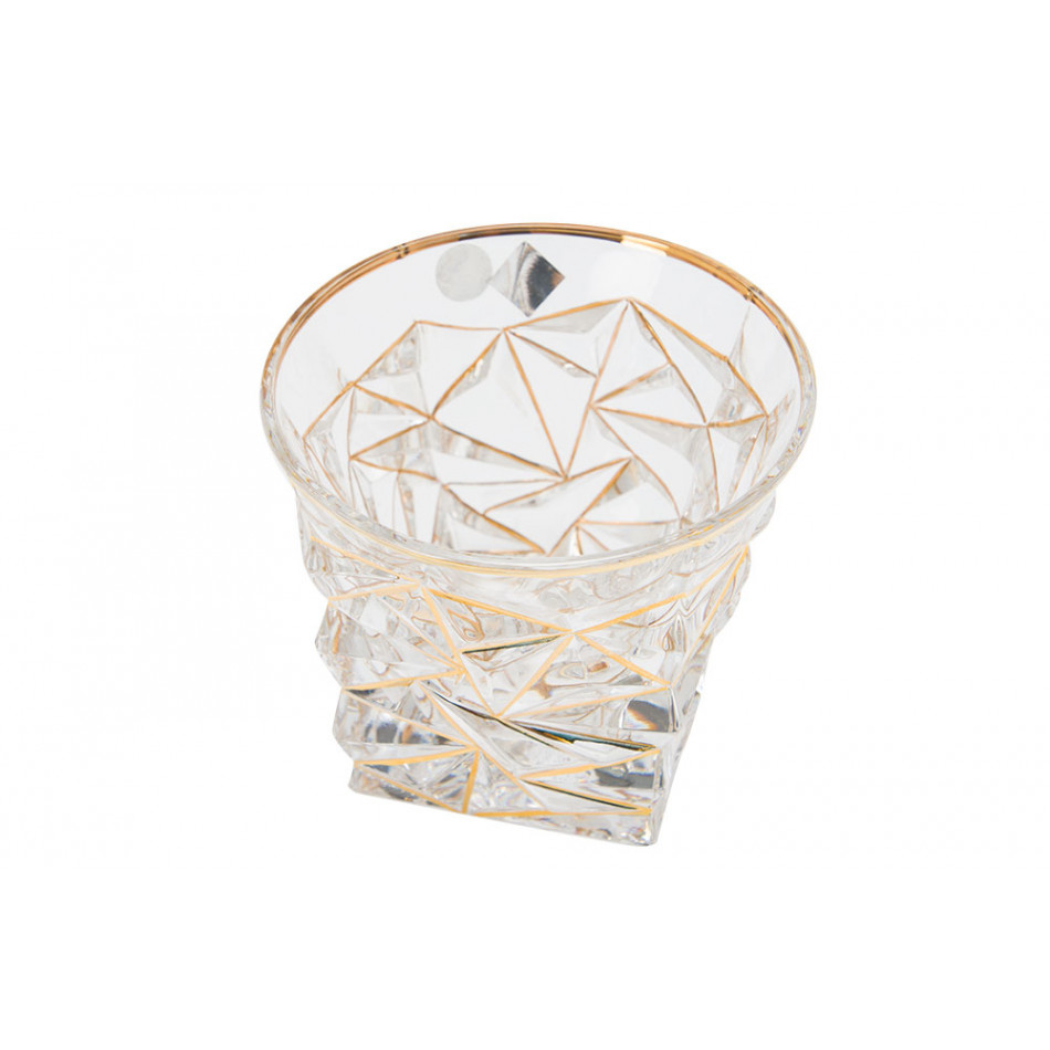 Crystal glass Glacier Golden, 350ml, H9xD7-10cm