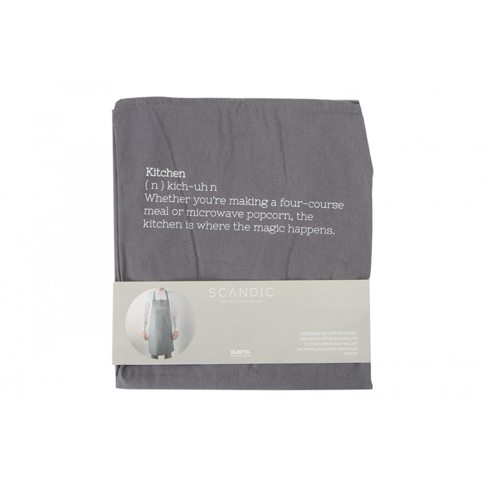 Apron Cotton, anthracite, 70x85cm