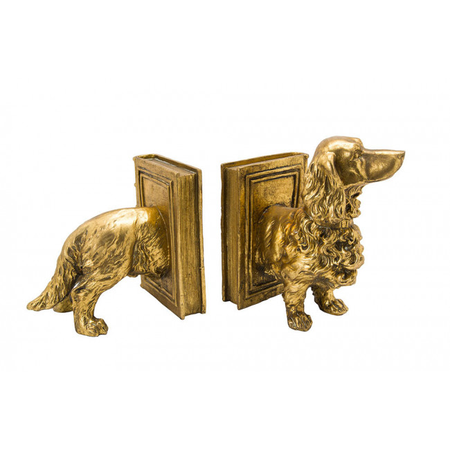 Bookend Dog, gold, 38x12x21.6cm