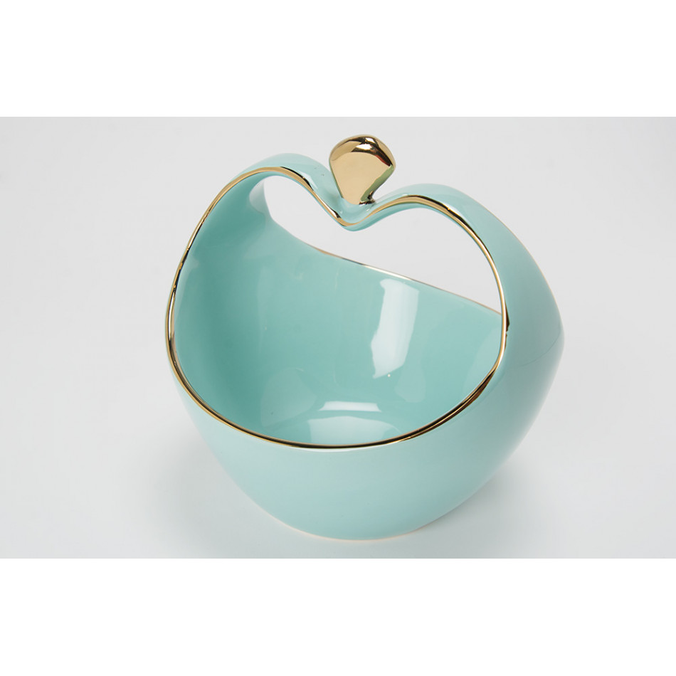 Decorative bowl Werona II, blue/gold, 13x13x12.5cm